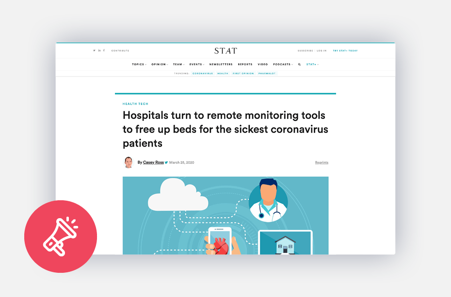 Hospitals Turn to Remote Monitoring to Free Up Beds for the Sickest Coronavirus Patients